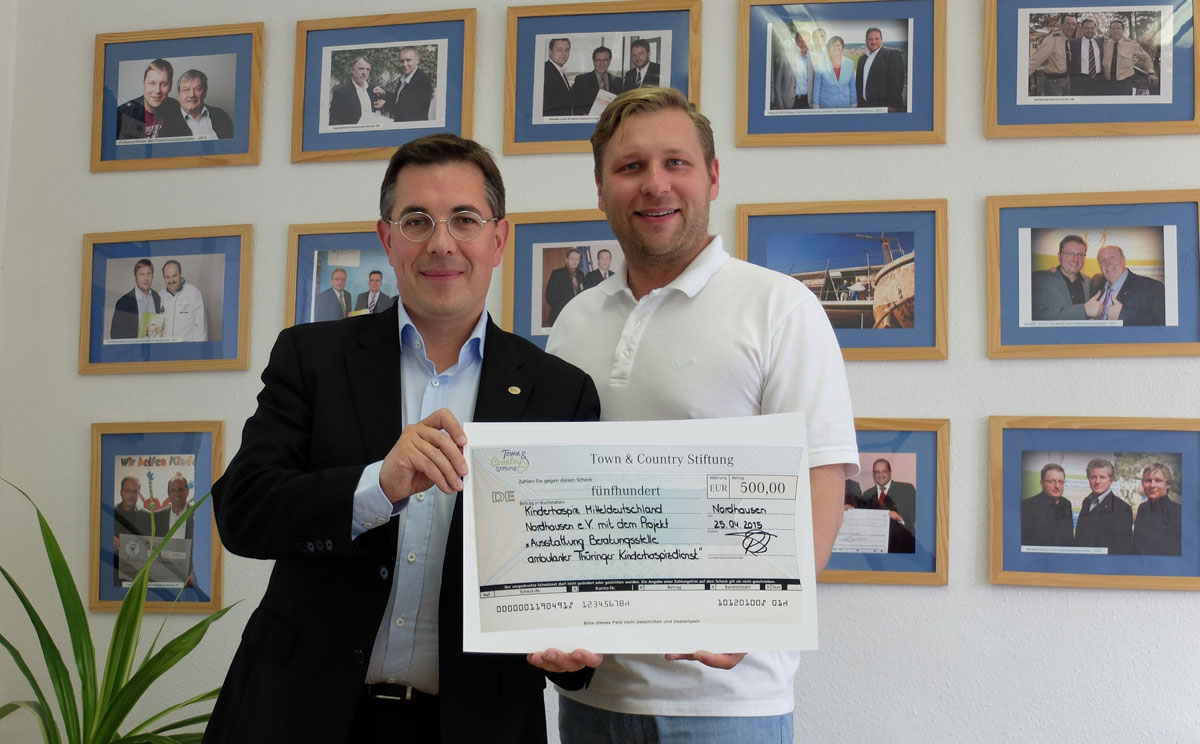 Town & Country Stiftung unterstützt Kinderhospiz Mitteldeutschland Nordhausen e.V. mit 500 Euro