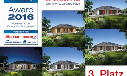 Hausbau-Design Award: Town & Country Haus belegt Rang 3 mit Bungalow 128
